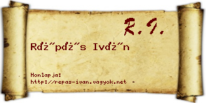Répás Iván névjegykártya